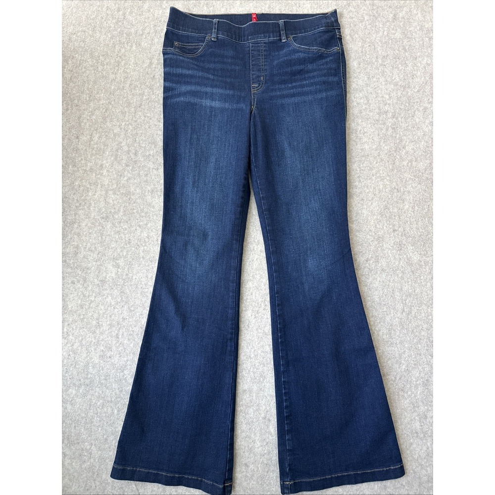Spanx Pull On Flare Jeans High Waist Shaping Full Length Womens Large